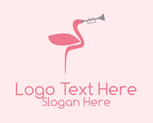 Flamingo Trumpet Player  Logo