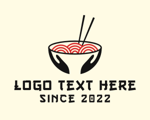 Instant Noodles - Japanese Ramen Bowl logo design