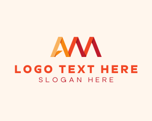 Purple Orange - Corporate Business Letter AM logo design