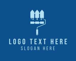 DIY Hardware - Blue Paint Roller Fence logo design