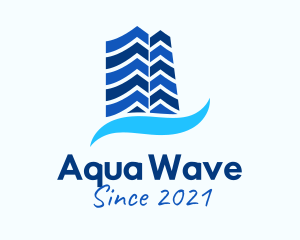 Blue Condominium Wave logo design