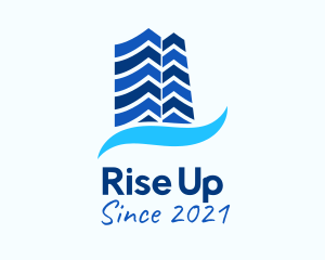 Blue Condominium Wave logo design