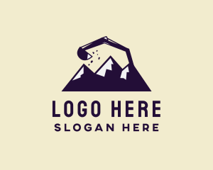 Construction - Mountain Construction Excavator logo design