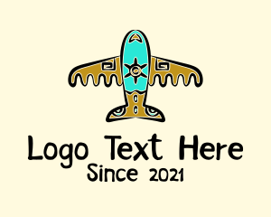 Pilot School - Native Airplane Travel logo design