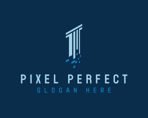 Digital Pixel Column logo design