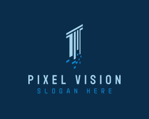 Digital Pixel Column logo design