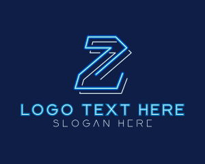 Game Developer - Neon Retro Gaming Letter Z logo design