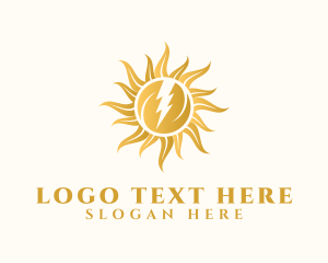 Thunderbolt - Electric Solar Sun logo design