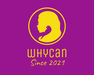 Woman - Golden Silhouette Girl logo design