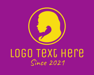 Lady - Golden Silhouette Girl logo design