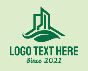 Tower - Green Eco Building logo design
