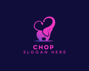 Zoo Elephant Love Logo