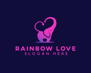 Zoo Elephant Love logo design