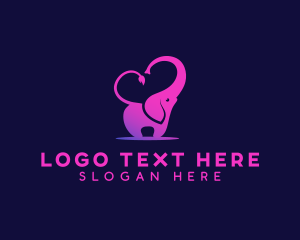 Shelter - Zoo Elephant Love logo design