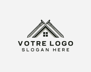 Roofing - Roof Nail Construction logo design
