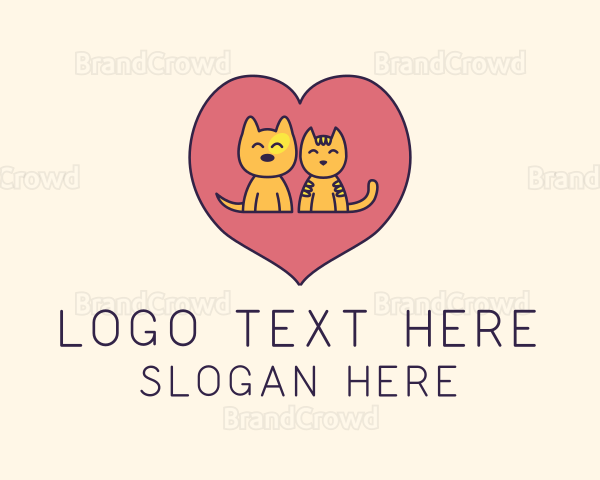 Heart Dog Cat Veterinary Logo