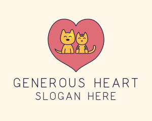 Heart Dog Cat Veterinary  logo design