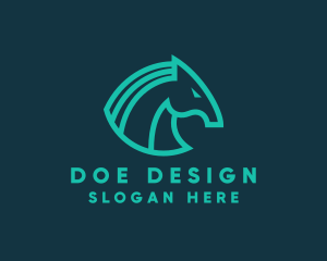 Modern Tech Trojan Horse  logo design