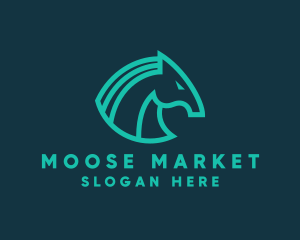 Modern Tech Trojan Horse  logo design