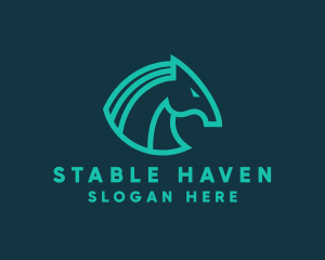 Horse - Modern Tech Trojan Horse logo design