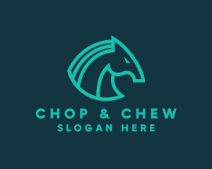 Pony - Modern Tech Trojan Horse logo design