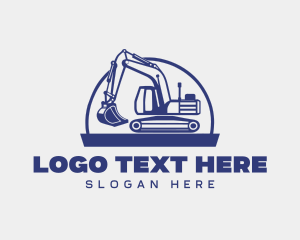 Heavy Machinery - Quarry Excavator Machinery logo design