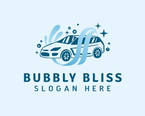 Sedan Car Wash Cleaning logo design