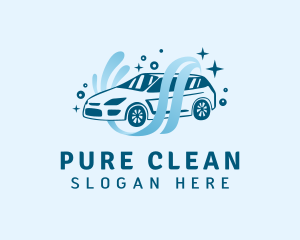 Sedan Car Wash Cleaning logo design