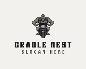 Gorilla Motorcycle Rider Logo