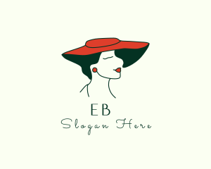 Cover Girl - Beautiful Hat Woman logo design