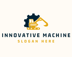 Machine - Excavator Construction Machine logo design