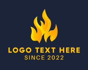 Heating System - Blazing Gas Fire logo design