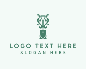 Plant Shovel Landscaping Logo