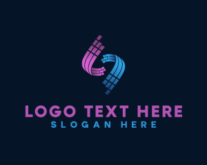 Digital Technology Network Letter S logo design