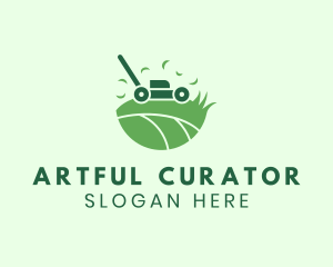 Lawn Mower Grass Yard logo design