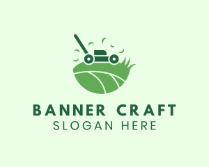 Lawn Mower Grass Yard logo design