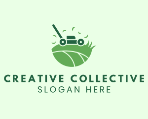 Lawn Mower Grass Yard logo design