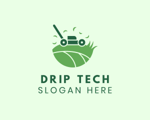 Lawn Mower Grass Yard logo design