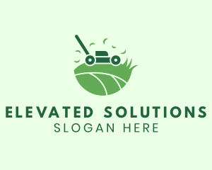 Lawn Mower Grass Yard logo design