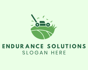 Lawn Mower Grass Yard logo design