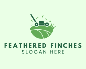 Lawn Mower Grass Yard logo design