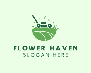 Lawn Mower Grass Yard logo design