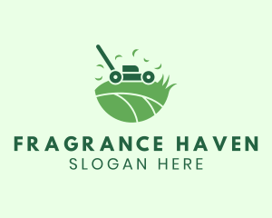 Lawn Mower Grass Yard logo design