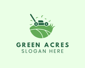 Lawn Mower Grass Yard logo design