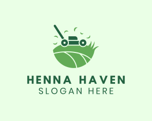 Lawn Mower Grass Yard logo design