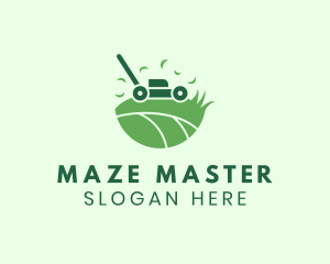 Lawn Mower Grass Yard logo design