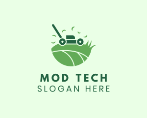 Lawn Mower Grass Yard logo design