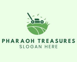 Lawn Mower Grass Yard logo design