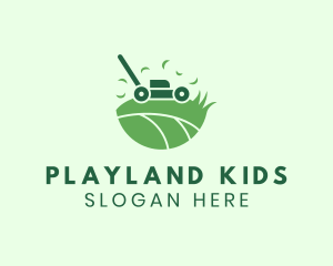 Lawn Mower Grass Yard logo design