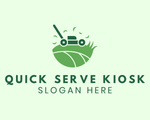 Lawn Mower Grass Yard logo design